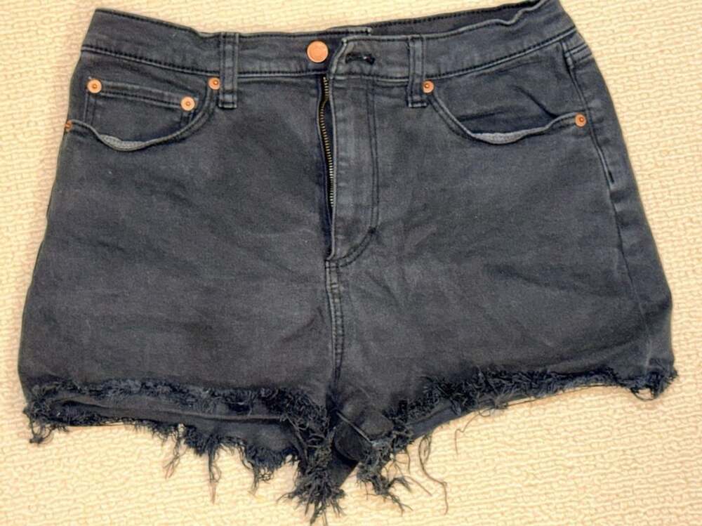 Victoria's Secret PINK Denim Cutoff Shorts Size 29 Black Frayed